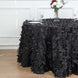 120inch Black Leaf Petal Taffeta Round Tablecloth