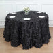 120inch Black Leaf Petal Taffeta Round Tablecloth