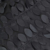 120inch Black Leaf Petal Taffeta Round Tablecloth#whtbkgd