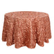 120inch Terracotta (Rust) 3D Leaf Petal Taffeta Fabric Seamless Round Tablecloth