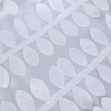 120inch White 3D Leaf Petal Taffeta Fabric Round Tablecloth#whtbkgd