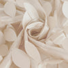 132inch Beige 3D Leaf Petal Taffeta Fabric Round Tablecloth#whtbkgd