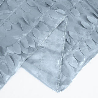 Enhance Your Event Decor with the Dusty Blue 3D Leaf Petal Taffeta Fabric Tablecloth