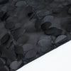 132inch Black 3D Leaf Petal Taffeta Fabric Round Tablecloth