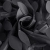 132inch Black 3D Leaf Petal Taffeta Fabric Round Tablecloth#whtbkgd