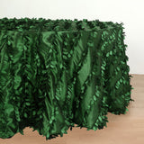 132inches Green Leaf Petal Taffeta Round Tablecloth