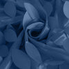 132inch Navy Blue 3D Leaf Petal Taffeta Fabric Round Tablecloth#whtbkgd