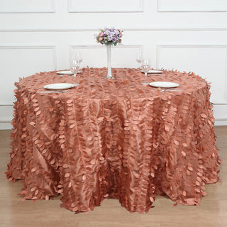 Terracotta (Rust) 132" Round Tablecloth: Bring Earthy Elegance to Your Tables