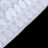 132inch White 3D Leaf Petal Taffeta Fabric Round Tablecloth
