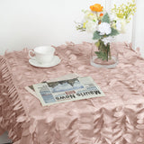 54inch Dusty Rose 3D Leaf Petal Taffeta Fabric Square Tablecloth