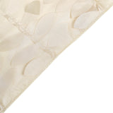 54inch Beige 3D Leaf Petal Taffeta Fabric Square Tablecloth