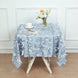 54inch Dusty Blue 3D Leaf Petal Taffeta Fabric Square Tablecloth