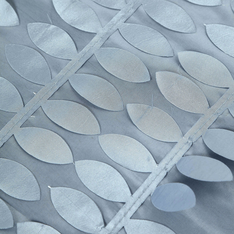 54inch Dusty Blue 3D Leaf Petal Taffeta Fabric Square Tablecloth#whtbkgd