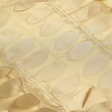 54inch Champagne 3D Leaf Petal Taffeta Fabric Square Tablecloth#whtbkgd