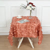54inch Terracotta 3D Leaf Petal Taffeta Fabric Square Tablecloth