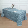 90x132inch Dusty Blue 3D Leaf Petal Taffeta Fabric Rectangle Tablecloth