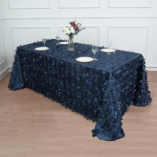 Elevate Your Event with a Navy Blue Taffeta Tablecloth