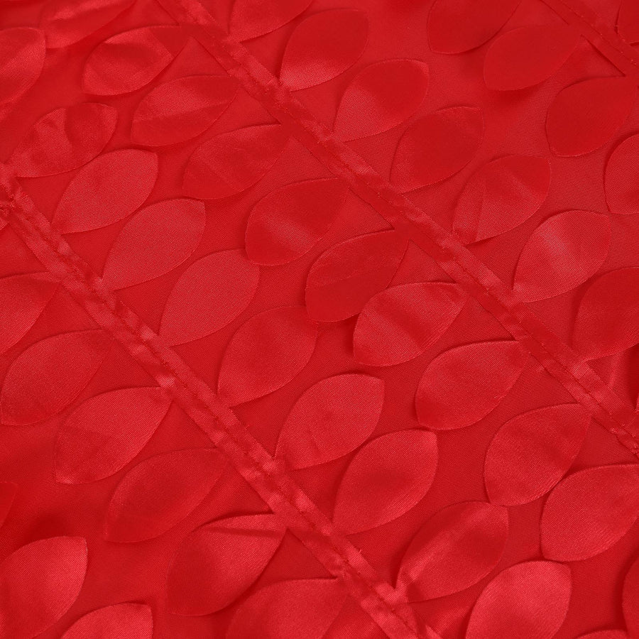 90x132inch Red 3D Leaf Petal Taffeta Fabric Rectangle Tablecloth#whtbkgd
