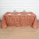 Terracotta (Rust) 3D Leaf Petal Taffeta Fabric Seamless Rectangle Tablecloth - 90x132inch