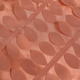 Terracotta (Rust) 3D Leaf Petal Taffeta Fabric Seamless Rectangle Tablecloth - 90x156inch#whtbkgd