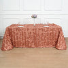 90x132inch Terracotta 3D Leaf Petal Taffeta Fabric Rectangle Tablecloth