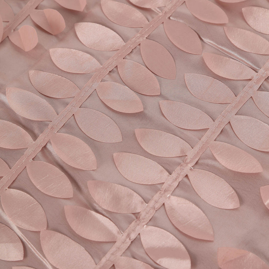 90x156inch Dusty Rose 3D Leaf Petal Taffeta Fabric Rectangle Tablecloth#whtbkgd