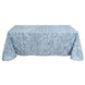 90x156inch Dusty Blue 3D Leaf Petal Taffeta Fabric Rectangle Tablecloth