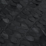 90x156inch Black 3D Leaf Petal Taffeta Fabric Rectangle Tablecloth#whtbkgd