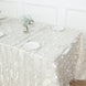 90x156inch Ivory 3D Leaf Petal Taffeta Fabric Rectangle Tablecloth
