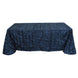 90x156inch Navy Blue 3D Leaf Petal Taffeta Fabric Rectangle Tablecloth