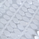 90x156inch White 3D Leaf Petal Taffeta Fabric Rectangle Tablecloth#whtbkgd