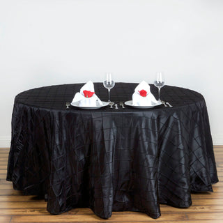 Create a Memorable and Stunning Event with the Black Pintuck Tablecloth