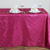90" x 132" Fuchsia Taffeta Pintuck Rectangular Tablecloth