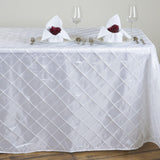 White Pintuck Tablecloth 90x132