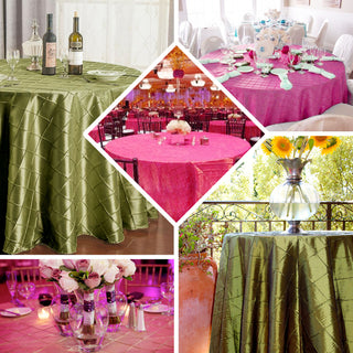 Transform Your Table with a Fuchsia Pintuck Taffeta Round Seamless Tablecloth
