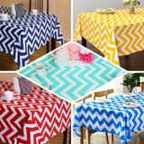 Yellow Chevron Rectangle Plastic Table Cover, 54x72inch PVC Waterproof Disposable Tablecloth