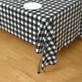 5 Pack Black Checkered Rectangle Plastic Table Covers, 54x108inch PVC Waterproof Disposable#whtbkgd