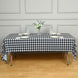 5 Pack White Black Rectangular Waterproof Plastic Tablecloths in Buffalo Plaid Style