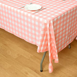 5 Pack Pink Checkered Rectangle Plastic Table Covers, 54x108inch PVC Waterproof Disposable#whtbkgd