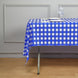 5 Pack White Royal Blue Rectangular Waterproof Plastic Tablecloths in Buffalo Plaid Style