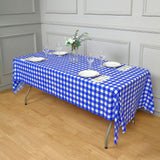 Elegant White Royal Blue Buffalo Plaid Tablecloth for Your Event Decor