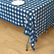 5 Pack White Navy Blue Rectangular Waterproof Plastic Tablecloths in Buffalo Plaid Style#whtbkgd