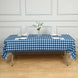 5 Pack White Navy Blue Rectangular Waterproof Plastic Tablecloths in Buffalo Plaid Style
