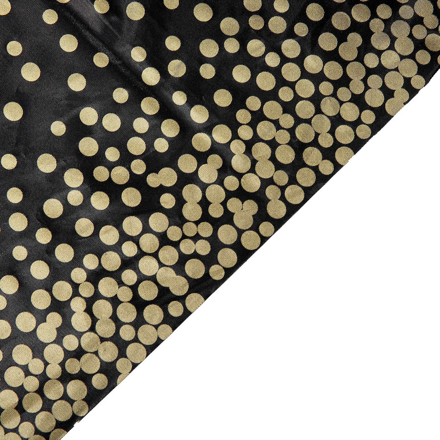 Confetti Dots Waterproof Tablecloth, PVC Rectangle Disposable Tablecloth - Black/Gold