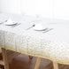 5 Pack White Rectangular Waterproof Plastic Tablecloths with Gold Confetti Dots