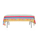 5 Pack PVC Rectangle Disposable Tablecloths in Mexican Serape Fiesta Style, 54x108inch#whtbkgd