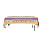 5 Pack PVC Rectangle Disposable Tablecloths in Mexican Serape Fiesta Style, 54x108inch#whtbkgd