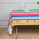 5 Pack PVC Rectangle Disposable Tablecloths in Mexican Serape Fiesta Style, 54x108inch Waterproof