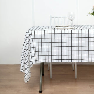 Perfect for Any Occasion: Black and White Checkered Waterproof Plastic Tablecloth