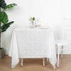 65" White Square Disposable Lace Design Tablecloth, Lace Print Embossed Tablecloth